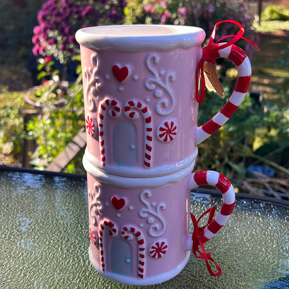 Pink pastel mugs x2